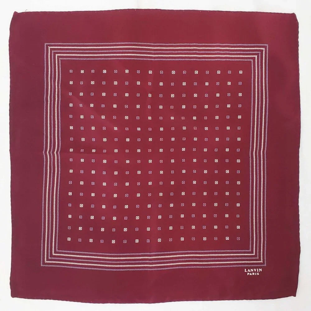 Ralph Lauren Lanvin Charles Tyrwhitt Men's Set of 3 Silk Pocket Squares Designer